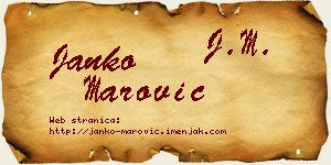 Janko Marović vizit kartica
